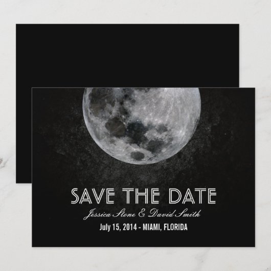 Helder Maan Save the Date Aankondigingen (Voorkant / Achterkant)