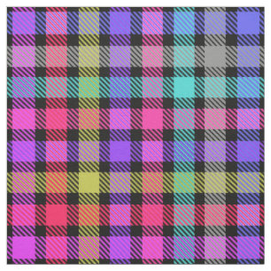 Helder Madras ruitpatroon regenboogruit Stof