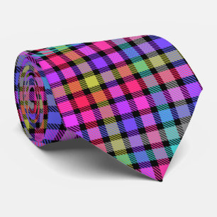 Helder Madras-ruitpatroon Regenboogruit Stropdas