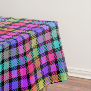 Helder Madras ruitpatroon regenboogruit Tafelkleed