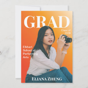 Helder Magazine Stijl Afstudeeraankondiging Kaart