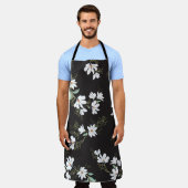 Helder Magnolia bloemennaadloos patroon Schort (Gedragen)
