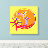 Helder Man in de Moon Wrapped Canvas Afdruk (Insitu (Houten vloer))