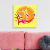 Helder Man in de Moon Wrapped Canvas Afdruk (Insitu (Woonkamer))