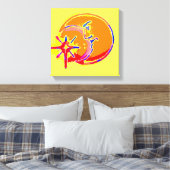 Helder Man in de Moon Wrapped Canvas Afdruk (Insitu (Slaapkamer))