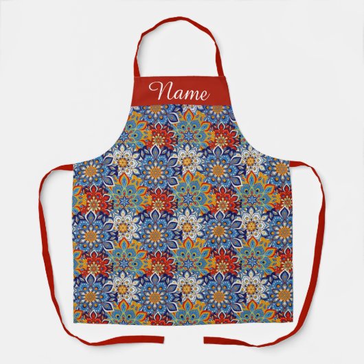 helder mandala gepersonaliseerd schort (Voorkant)