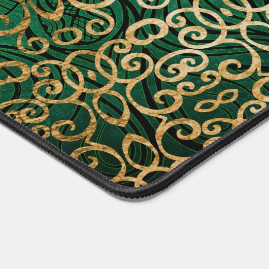 Helder Mandala Kunst Zen Boho Groen En Goud Design Bureaumat (Hoek)