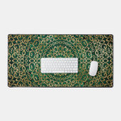 Helder Mandala Kunst Zen Boho Groen En Goud Design Bureaumat (Keyboard & Muis)