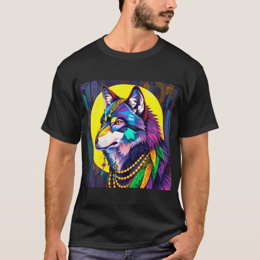 Helder Mardi Gras Wolf T-shirt (Voorkant)