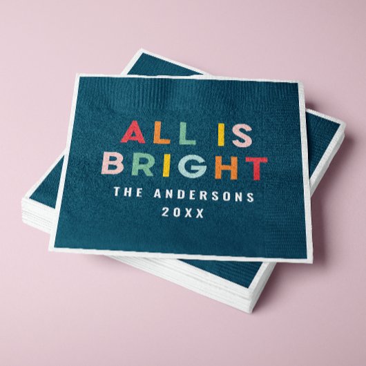 Helder marineblauw modern kerstfamilie decor servet