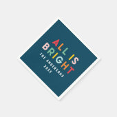 Helder marineblauw modern kerstfamilie decor servet (Hoek)