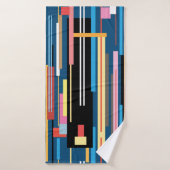 helder meerkleurig abstract patroon van strepen badhanddoek (Badhanddoek)