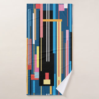 helder meerkleurig abstract patroon van strepen badhanddoek
