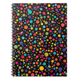 Helder meerkleurige polka stippen notitieboek