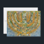 Helder Menorah Briefkaart<br><div class="desc">Het originele kunstwerk voor deze menorah is een mixed-media schilderij gemaakt met acrylverf,  boetseerpasta en papier door hedendaagse joodse kunstenaar Meredith Gould.</div>