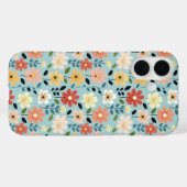Helder met de hand getekend bloemenweide Case-Mate iPhone case (Achterkant (horizontaal))