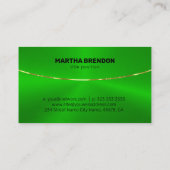 Helder Metallic groen goud accent Visitekaartje (Achterkant)