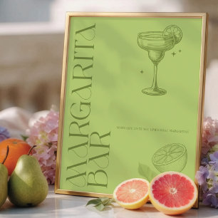 Helder minimalistisch citrus bruidsmargarita bar b poster