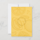 Helder Minimalistisch Citrus Bruiloftsborrel Bedankkaart (Achterkant)