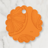 Helder Minimalistisch Citrus Bruiloftsfeest Bedankjes Labels (Achterkant)