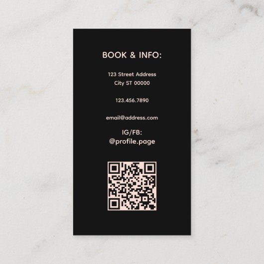 Helder minimalistisch monogram Visitekaartje (Achterkant)