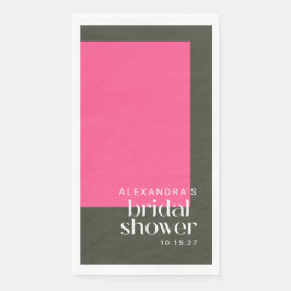 Helder Mod Groovy Roze Groen Bruiloft Feest Custom Servet