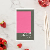 Helder Mod Groovy Roze Groen Bruiloftsshower Aange Servet (Insitu)