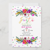 Helder modern bloem wit fiesta bruiloftsshower kaart (Voorkant)