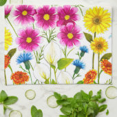 Helder modern bloemstuk accent keukendoek theedoek (Gevouwen)