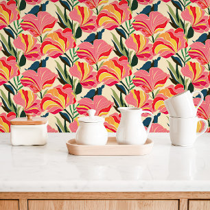 Helder Modern Chintz Bloemmotief  Behang