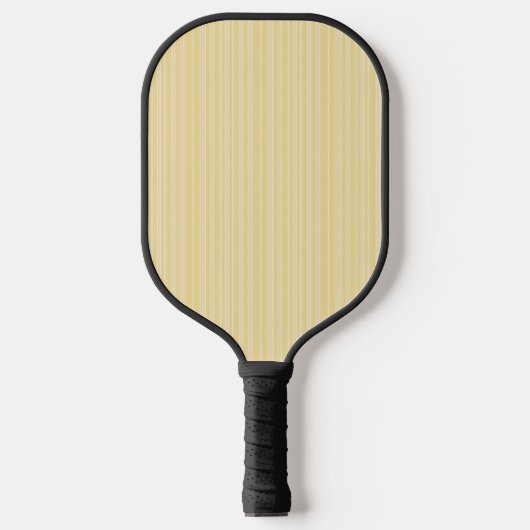 Helder modern geel en wit snoep gestreept pickleball paddle (Voorkant)
