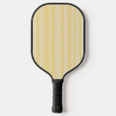 Helder modern geel en wit snoep gestreept pickleball paddle (Achterkant)