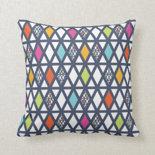 Helder modern grafisch roze Blauwgroen Limoen Sier Kussen