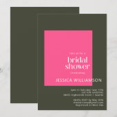 Helder modern roze roze Vrijgezellenfeest Kaart (Voorkant / Achterkant)