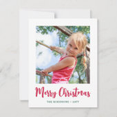 Helder Modern Script Vrolijk Kerstfeest Minimale f Feestdagenkaart (Voorkant)