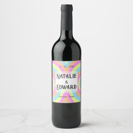 Helder modern Wijnlabel Wijn Etiket (Voorkant)