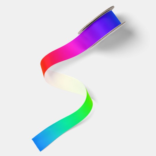 Helder moderne regenbooggradiënt satijnen lint (Achterkant)