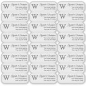 Helder Monogram Retouradres Aangepast Transparant Sticker (Voorkant)