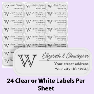 Helder Monogram Retouradres Aangepast Transparant Sticker