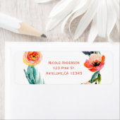 Helder Mooi Bloemengranen Krans Waterverf Bruidsdo Etiket (Insitu)