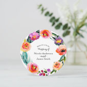 Helder Mooi Bloemengranen Waterkrans Bruiloft Kaart (Staand voorkant)