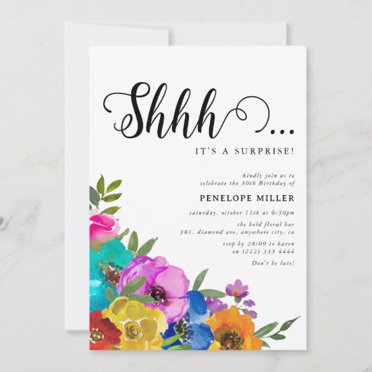 Helder & Mooi Bloemmotieven Sss Verjaardagsverrass Kaart (Voorkant)