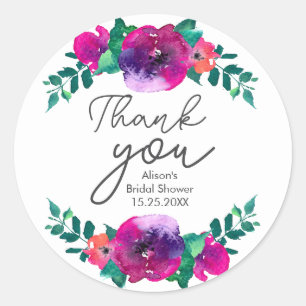 Helder & Mooi Kleurrijke Bloemen bruidsfeest bedan Ronde Sticker