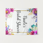 Helder Mooi Lente Bloemig Goud Waterverf Achtergro Wandkleed (Voorkant (horizontaal))