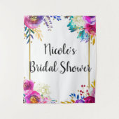 Helder Mooi Lentebloemig Gouden Waterverf Achtergr Wandkleed (Voorkant)