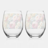 Helder & Mooi Levendige Bloemen Wijnglas Zonder Voet (Achterkant)