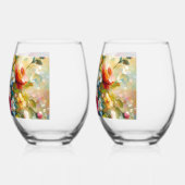 Helder & Mooi Levendige Bloemen Wijnglas Zonder Voet (Links)