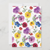 Helder & Mooi Waterverf Bloem Bruiloft Kaart (Achterkant)