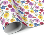 Helder & Mooi Waterverf Bloemencadeau Cadeaupapier<br><div class="desc">Verpak cadeaus in dit prachtige, heldere en gewaagde waterverf bloemencadeaupapier! Perfect voor elke viering of gelegenheid.</div>