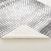 Helder Mozaïek: Glanzend Grijs Abstract. Sherpa Deken (3/4)